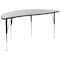 Flash Furniture 60" Circle Wave Grey Table Set-18" Stack Chairs XU-GRP-18CH-A60-HCIRC-GY-T-A-GG - alternate 2
